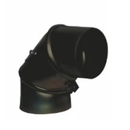 Inoxterm 130 mm belső átmérőjű 90°-os kazán füstcső könyök - fekete (Ø130 mm)
