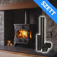 Klasszikus, szabadon álló öntöttvas tüzelésű kályha / WENTOREX Matterhorn 8 kW + 3 db füstcső szett