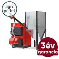 Burnit NWB MAX vegyes tüzelésű kazán + Pell BIO 25 agri pellet égőfej, tartállyal