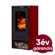 Értékcsökkent Falcon NOVARA Comodo Central W27 ívelt oldalú vízteres fatüzelésű kályha (27 kW - bordó)