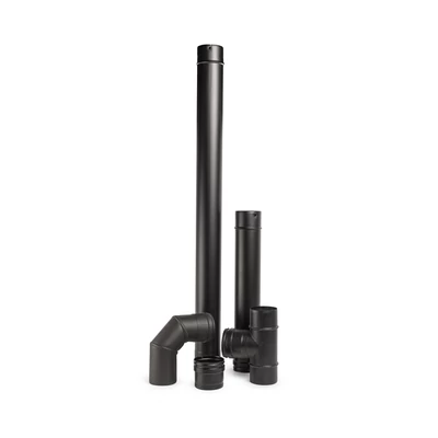 Kép 1/6 - Inoxterm rozsdamentes füstcső készlet (Z/ZS/ZR sorozat, fekete - 80 mm)