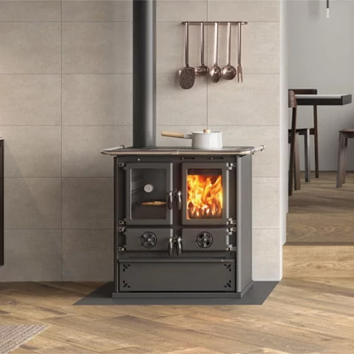 Kép 1/4 - La Nordica ROSETTA SINISTRA 5.0 STEEL fatüzelésű tűzhely (7,9 kW)