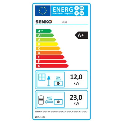 Kép 15/15 - SENKO C-30 vízteres fatüzelésű sparherd kazán, tűzhely (35 kW / Krém)