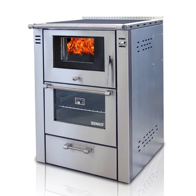 Kép 2/12 - SENKO SG-60 fatüzelésű sparherd, tűzhely beépített sütővel (7,5 kW / Bordó)