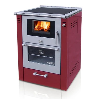 Kép 3/12 - SENKO SG-60 fatüzelésű sparherd, tűzhely beépített sütővel (7,5 kW / Bordó)