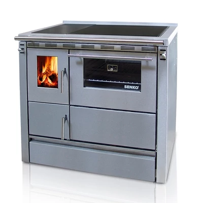 Kép 2/14 - SENKO SG-90 fatüzelésű sparherd, tűzhely beépített sütővel (8,6 kW / Krém)