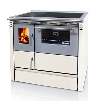 Kép 4/14 - SENKO SG-90 fatüzelésű sparherd, tűzhely beépített sütővel (8,6 kW / Krém)