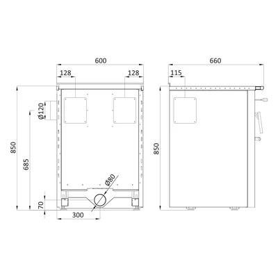Kép 11/12 - SENKO SG-60 fatüzelésű sparherd, tűzhely beépített sütővel (7,5 kW / Bordó)