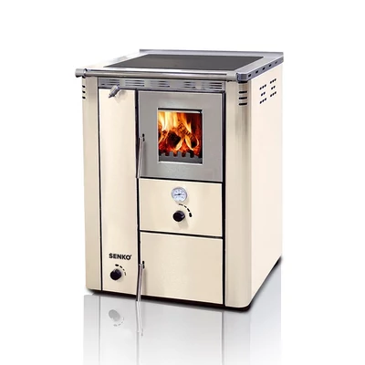 Kép 4/15 - SENKO C-20 vízteres fatüzelésű sparherd kazán, tűzhely (25 kW / Krém)