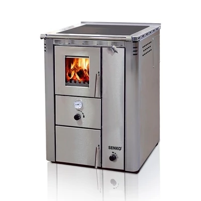 Kép 2/15 - SENKO C-30 vízteres fatüzelésű sparherd kazán, tűzhely (35 kW / Krém)