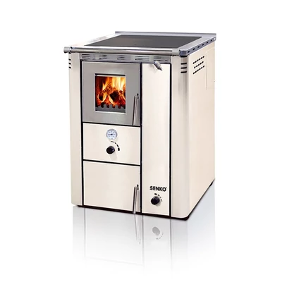 Kép 4/15 - SENKO C-30 vízteres fatüzelésű sparherd kazán, tűzhely (35 kW / Krém)