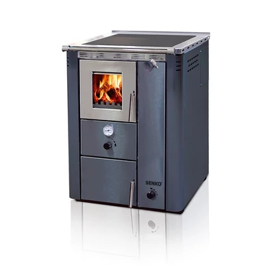 Kép 5/15 - SENKO C-30 vízteres fatüzelésű sparherd kazán, tűzhely (35 kW / Krém)