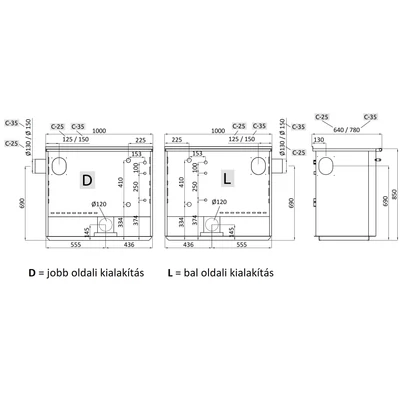 Kép 14/15 - SENKO C-35 vízteres fatüzelésű sparherd kazán, tűzhely beépített sütővel (35 kW / Krém)