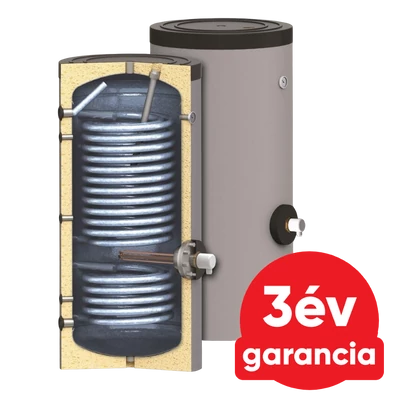 Kép 1/7 - SUNSYSTEM SWP 2N 400 indirekt használati meleg víz tartály hőszivattyúhoz (400 liter) - 2 hőcserélővel