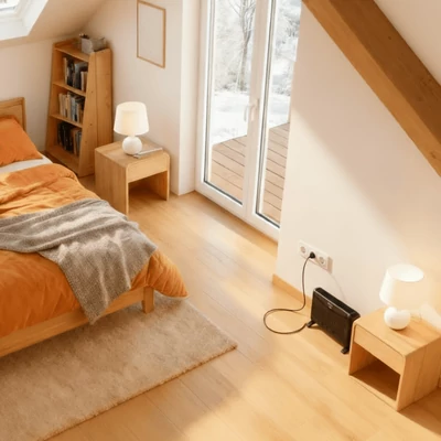 Kép 3/10 - THERMEX CADORNA 2000 elektromos fűtőpanel lábon álló kialakítással - 2 db-os szett (2 kW / fekete)