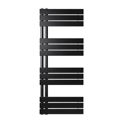 Kép 2/5 - WENTOREX Asymmetric Central 500/1200 vízteres, törölközőszárító radiátor (fekete - 500 mm)