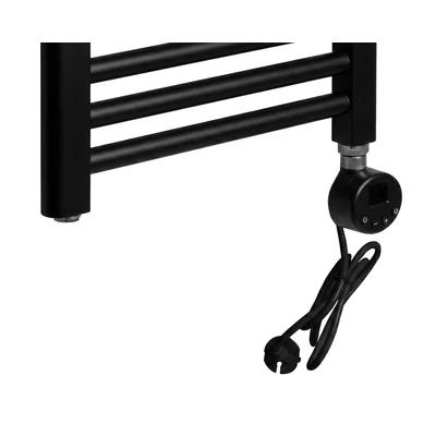 Kép 5/7 - WENTOREX Stretto Electric 300 Watt elektromos törölközőszárító radiátor (matt fekete - 400 mm)