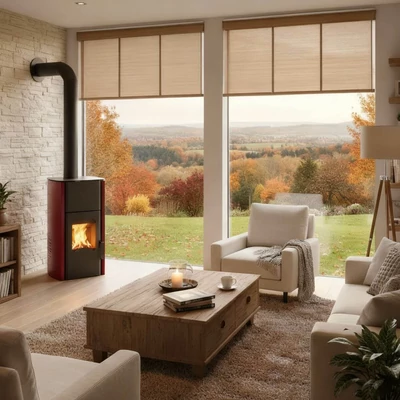 Kép 2/12 - WENTOREX Garda PS-H 25 vízteres pellet kályha (25 kW / szürke)