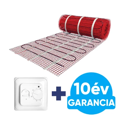 Kép 1/18 - Wentorex U-HEAT Mat elektromos fűtőszőnyeg 8 m2 / 1200 Watt + manuális termosztát / padlófűtés szett