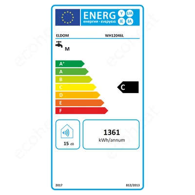 Kép 3/5 - ELDOM Favourite 100 HL vízszintes elektromos vízmelegítő (2 kW - Ø 462 mm - 100 liter - balos)