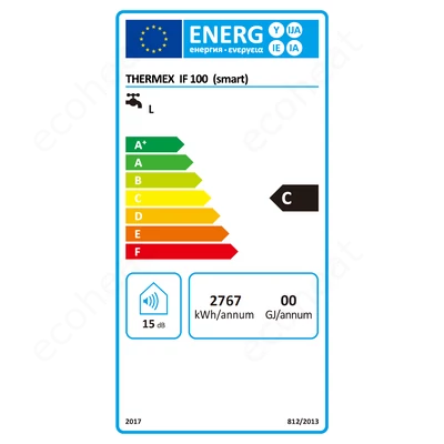 Kép 3/9 - THERMEX Flat Smart IF 100 liter - energiacímke