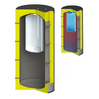 Kép 4/4 - Centrometal CAS-B 803 fűtési puffer tartály hőszigeteléssel és rozsdamentes HMV tartállyal (727 liter)