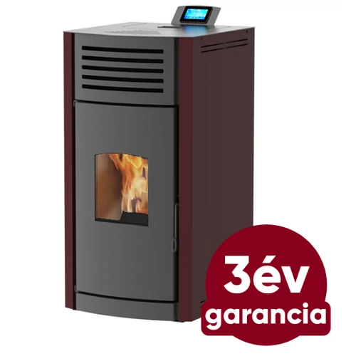 RUBYNOR ONYX HYDRO 12 vízteres agri pellet tüzelésű kályha (12,2 kW - bordó)
