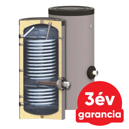 SUNSYSTEM SWP 2N 400 indirekt használati meleg víz tartály hőszivattyúhoz (400 liter) - 2 hőcserélővel