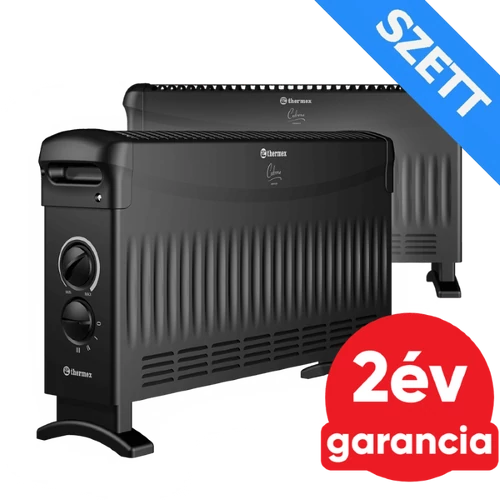 Thermex elektromos fűtőpanel, konvektor manuális hőfokszabályzóval 2000 W fekete - 2 db szett