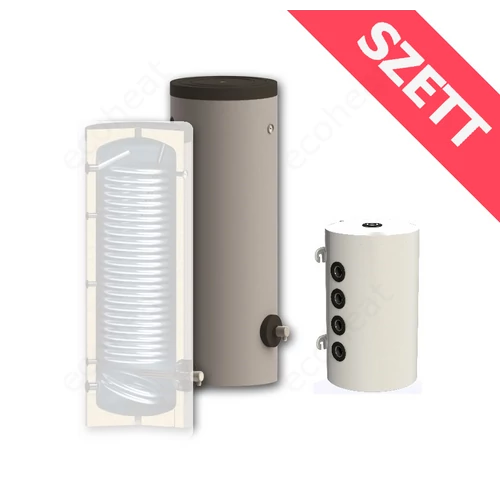 Sunsystem PSM 50 hűtési-fűtési puffer tartály és Sunsystem SWP N 150 indirekt HMV tartály megnövelt hőcserélővel
