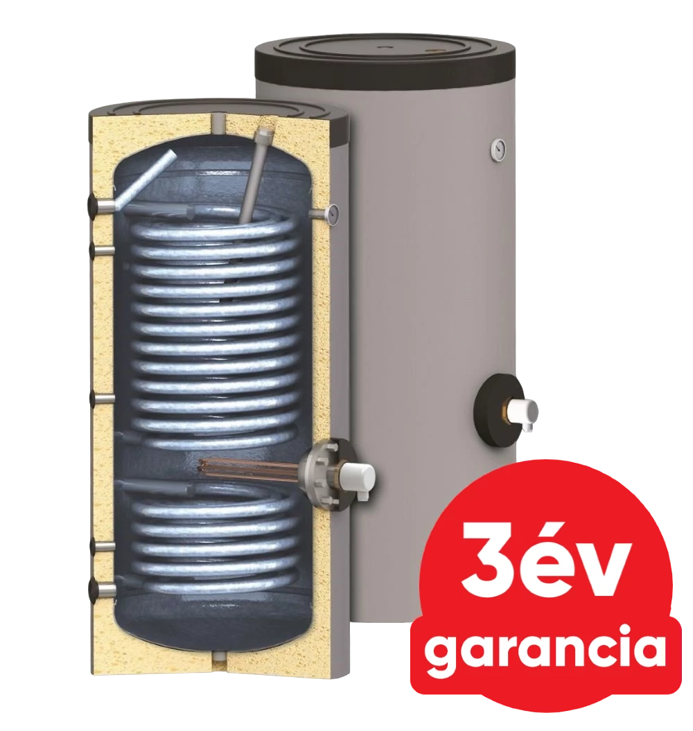 SUNSYSTEM SWP 2N 400 indirekt használati meleg víz tartály hőszivattyúhoz (400 liter) - 2 hőcserélővel
