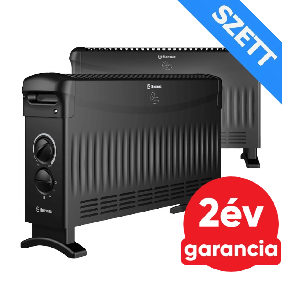 THERMEX CADORNA 2000 elektromos fűtőpanel lábon álló kialakítással - 2 db-os szett (2 kW / fekete)