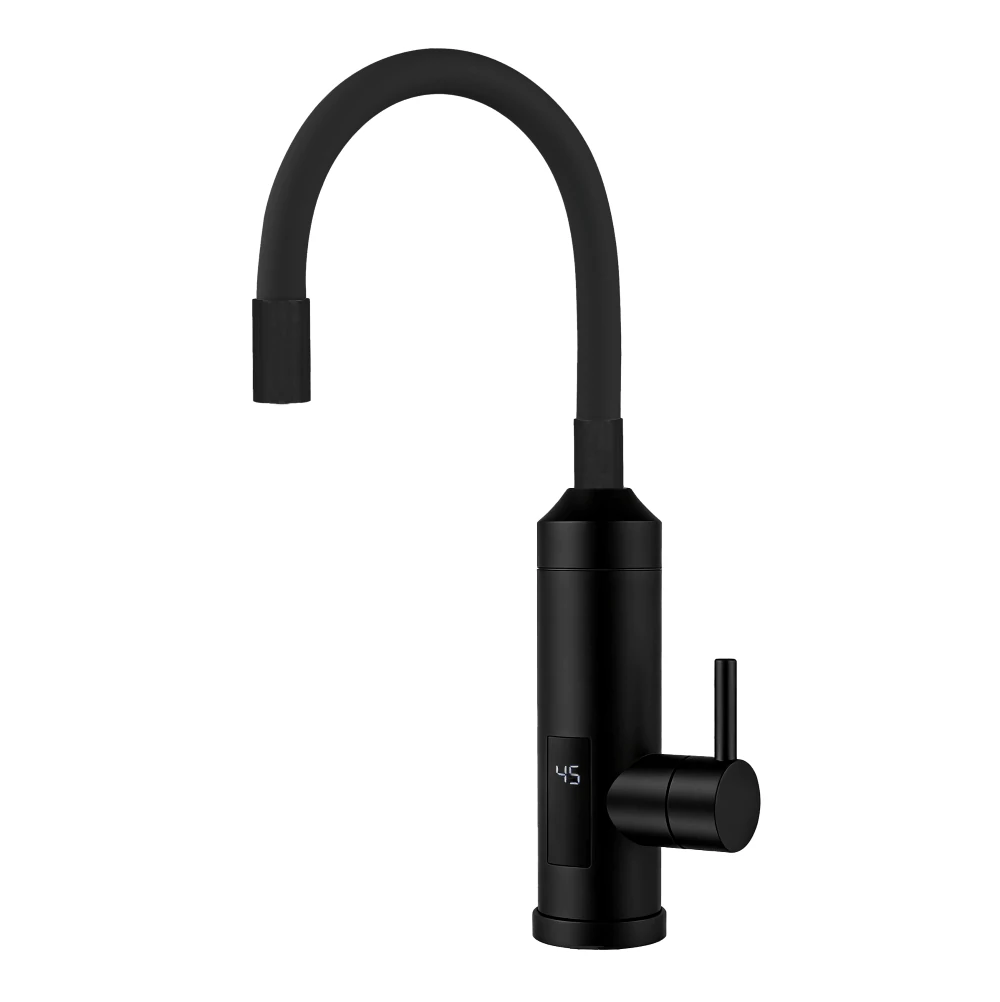 Wentorex ARRIBA 33 INOX rozsdamentes, átfolyós elektromos vízmelegítő csaptelep (3,3 kW / flexibilis / fekete)