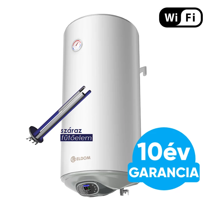 ELDOM Eureka SD-100 Smart WiFi - csökkentett szervizigényű elektromos vízmelegítő (100 liter / 2 kW / 462 mm Ø)