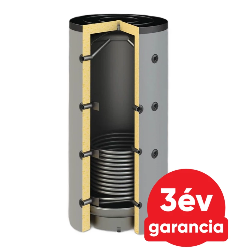 Sunsystem PBM R1 300 fűtési puffer tartály 1 db hőcserélővel - szigeteléssel, 90°-os csonkozással (278 liter)