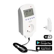 Falcon TMS WiFi Control univerzális konnektoros szobatermosztát külső hőmérséklet érzékelővel (16A)