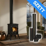 Klasszikus, szabadon álló öntöttvas tüzelésű kályha / WENTOREX Lugano 8 kW + 3 db füstcső szett