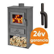 BLIST BASEL acél lemez fatüzelésű kályha  szett 1 (8-10 kW sötét szürke)