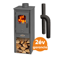 BLIST Ekonomik Lux LM N acél lemez fatüzelésű kályha szett 1. (5-7 kW sötét szürke)