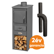 BLIST EKONOMIK LM acél lemez fatüzelésű kályha  szett 1. (5-7 kW sötét szürke  és  3 db-os alap füstcső készlet )