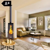 BABA'S Stove FLAME Plus FAN 12 fa- és pellet tüzelésű, hibrid kályha ventilátorral (6-12 kW - acéllemez)
