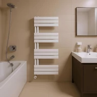 WENTOREX Asymmetric Electric 700 Watt elektromos törölközőszárító radiátor (fehér - 500 mm)