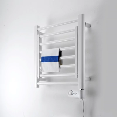 Kép 1/8 - Deltacalor PAPILLON 150 Watt elektromos törölközőszárítós radiátor - nyitható radiátor taggal (fehér)