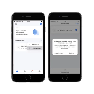 Kép 4/6 - FALCON TH WiFi hőmérséklet érzékelő eszköz - alkalmazásból törlése