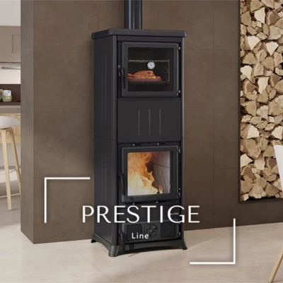 Kép 1/2 -  La Nordica NOVA FORNO STEEL öntöttvas fatüzelésű kályha (11,8 kW)