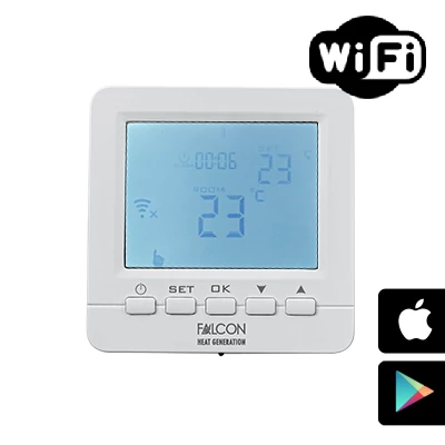 Kép 1/4 - FALCON WIFI Control programozható digitális szobatermosztát központi fűtéshez és hűtéshez (3A)