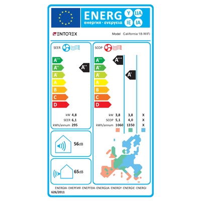 Kép 2/13 - WENTOREX California 18 WiFi klíma - energiacímke