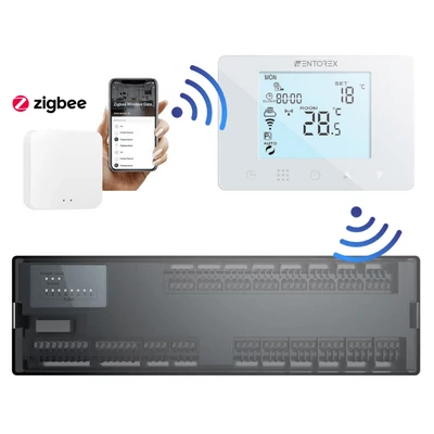 Kép 2/5 - WENTOREX Control CCB FW-3 RF ZigBee vezeték nélkül érintőképernyős szobatermosztát vevőegység nélkül (3A)