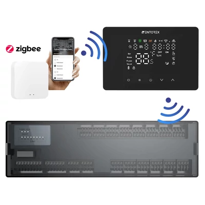 Kép 3/5 - WENTOREX Control CCB FW-4 RF ZigBee vezeték nélkül érintőképernyős szobatermosztát vevőegység nélkül (3A)