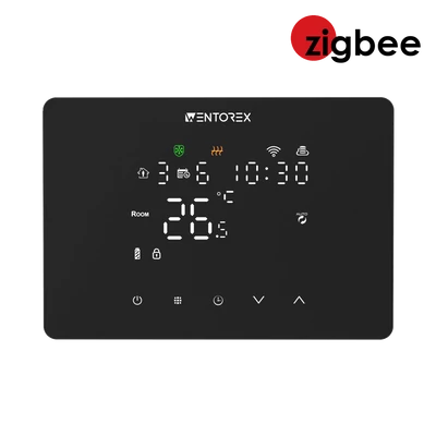 Kép 1/5 - WENTOREX Control CCB FW-4 RF ZigBee vezeték nélkül érintőképernyős szobatermosztát vevőegység nélkül (3A)
